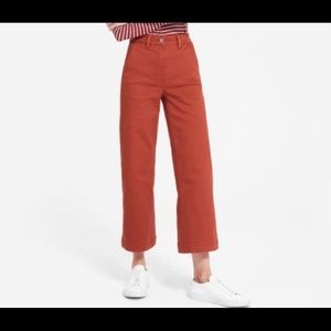 Everlane Wide-Leg Crop Pants Faded Red 00